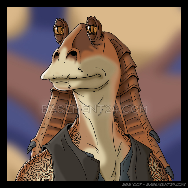 Positive and good-natured Jar Jar Binks - Star Wars, Art, Longpost