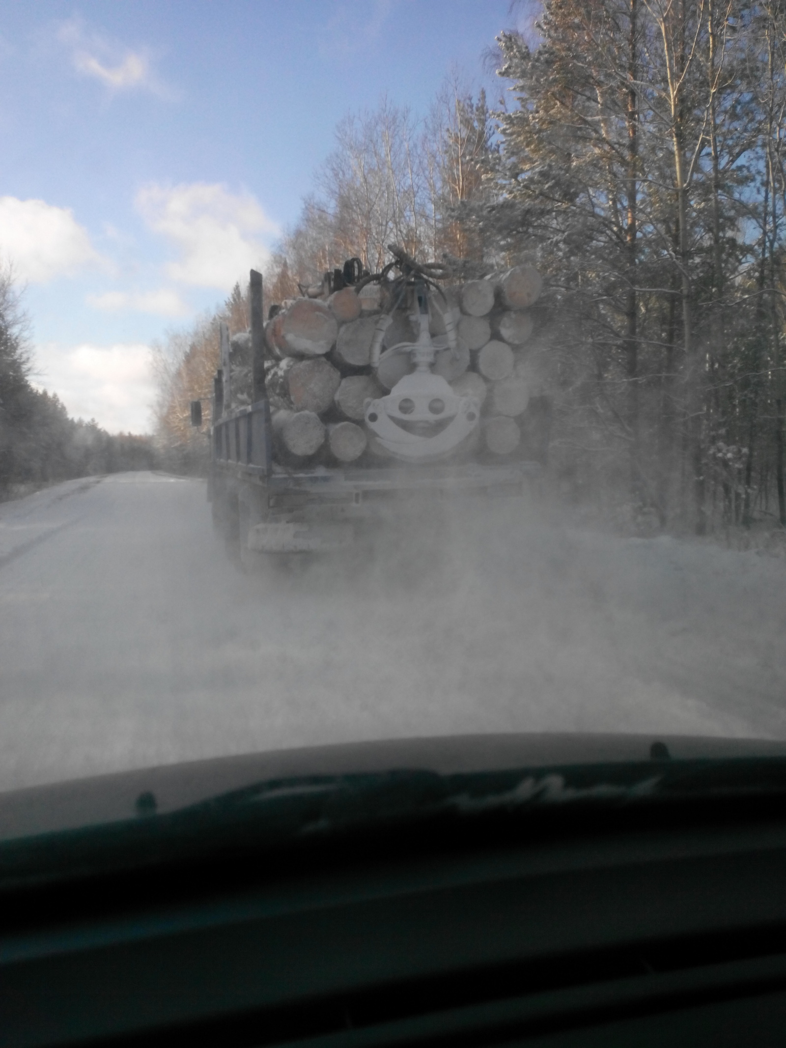 Yooooo!!! - My, Timber carrier, Smile, Grapple, Zavodoukovsk