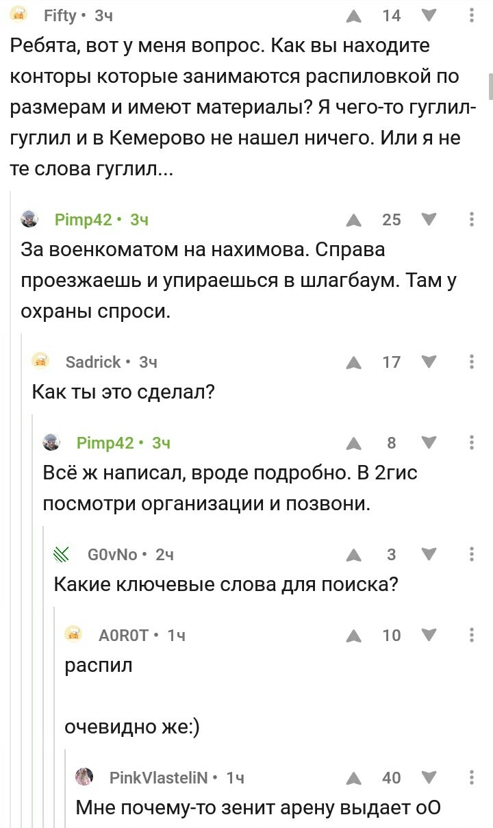 Распил - Комментарии, Комментарии на Пикабу, Пикабу, Распил, Газпром арена, Кемерово, 2гис