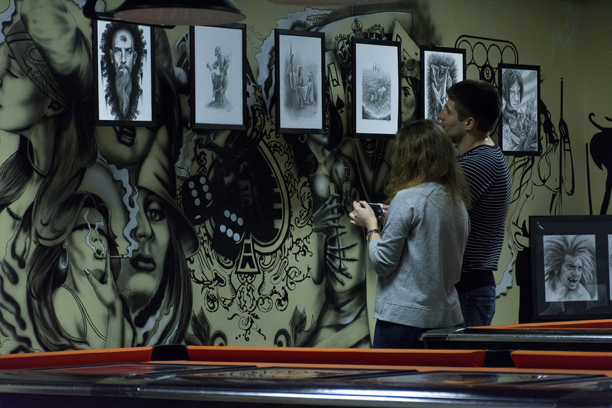 Report - My, My, Exhibition, Drawing, Saint Petersburg, Harley-davidson, Sergei Shnurov, Sergoz, Longpost