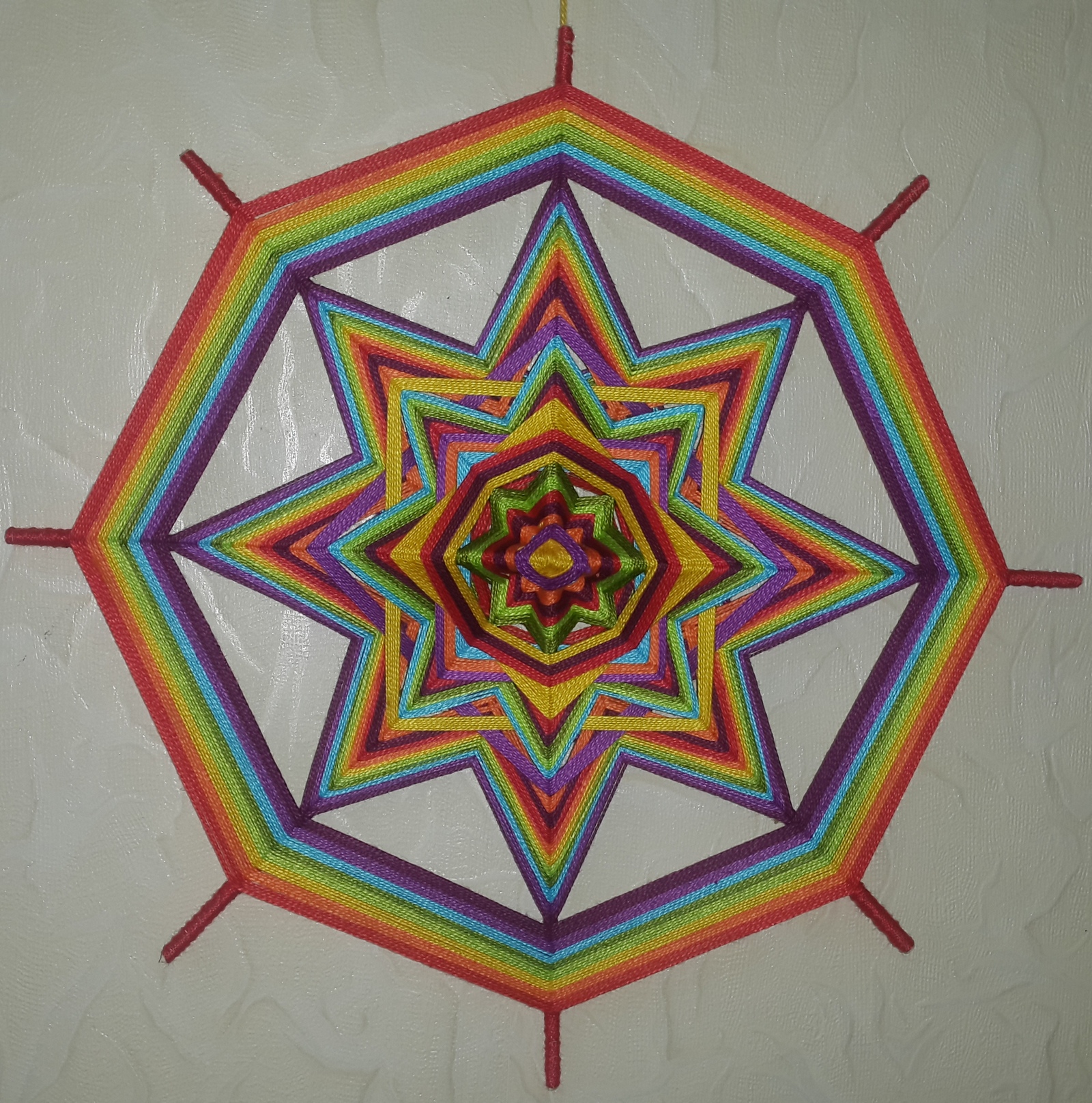 Check out the new rainbow mandala. - My, Mandala, My, Thread, Weaving, Needlework