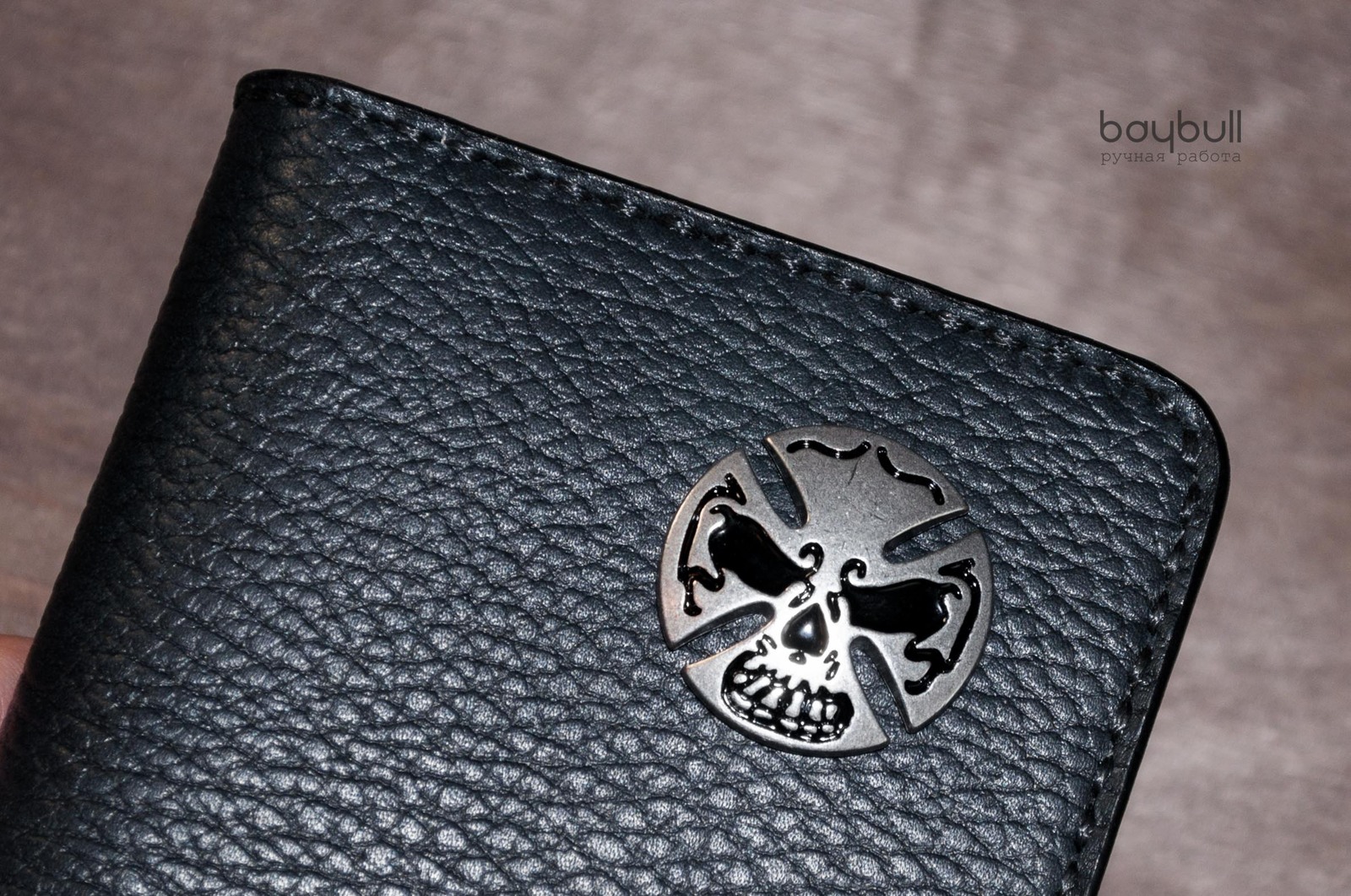 My husband sewed such a wallet made of thick leather. Everything is sewn by hand with a saddle stitch. - My, , Bikers, Wallet, Leather wallet, Purse, , Longpost, Motorcyclists