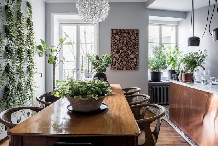 247 square meters in Stockholm - a mix of styles and lots of plants - My, Design, Interior Design, Interior, Classic, Stockholm, Modern, Eclecticism, Plants, Longpost