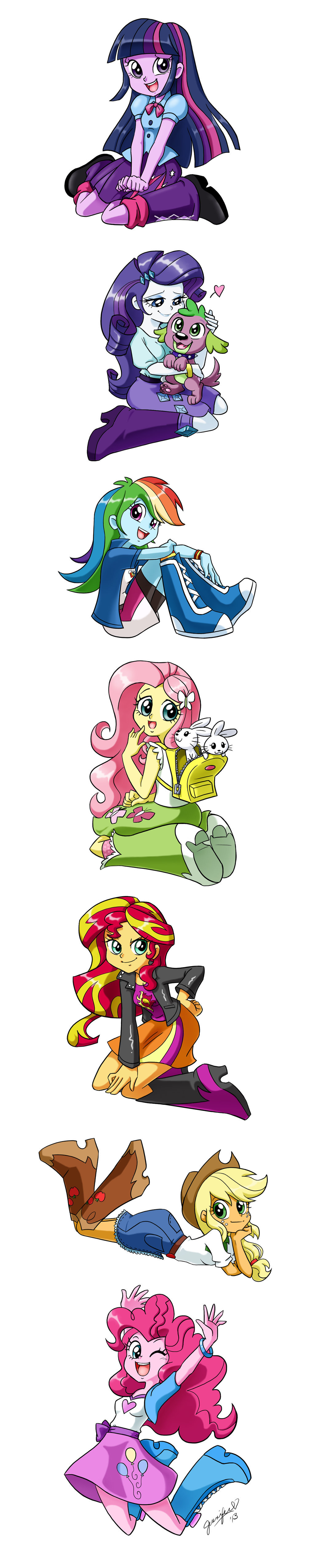 Equestria Girls - My Little Pony, Equestria Girls, Mane 6, Sunset Shimmer, Spike, Длиннопост