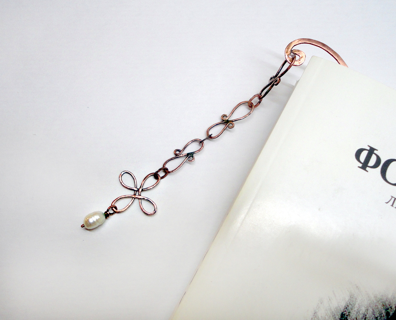 Bookmark Primrose - My, Bookmarks, Copper, Wire, Wire wrap, , Handmade, Unusual, Handmade, Longpost