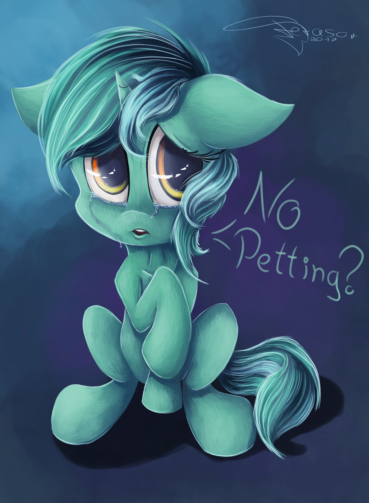 Don't make Lyra sad, pet her! - My little pony, Lyra heartstrings, Art, Deviantart