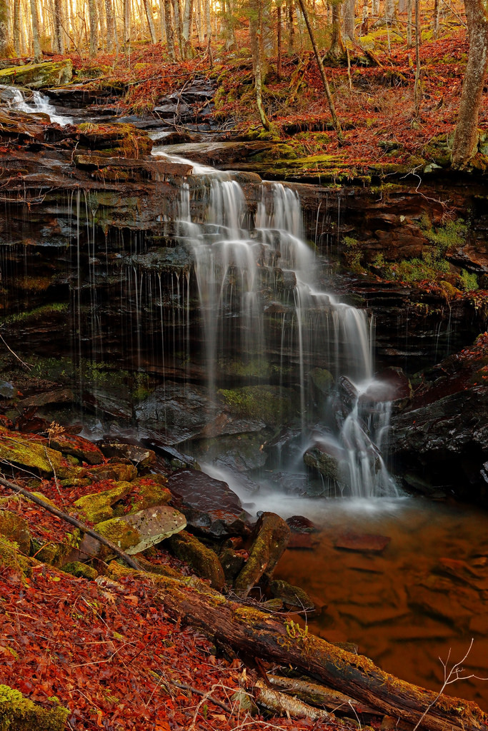 Water down the flying post. - The photo, Waterfall, The rocks, The mountains, Water, Forest, Nature, Longpost, GIF