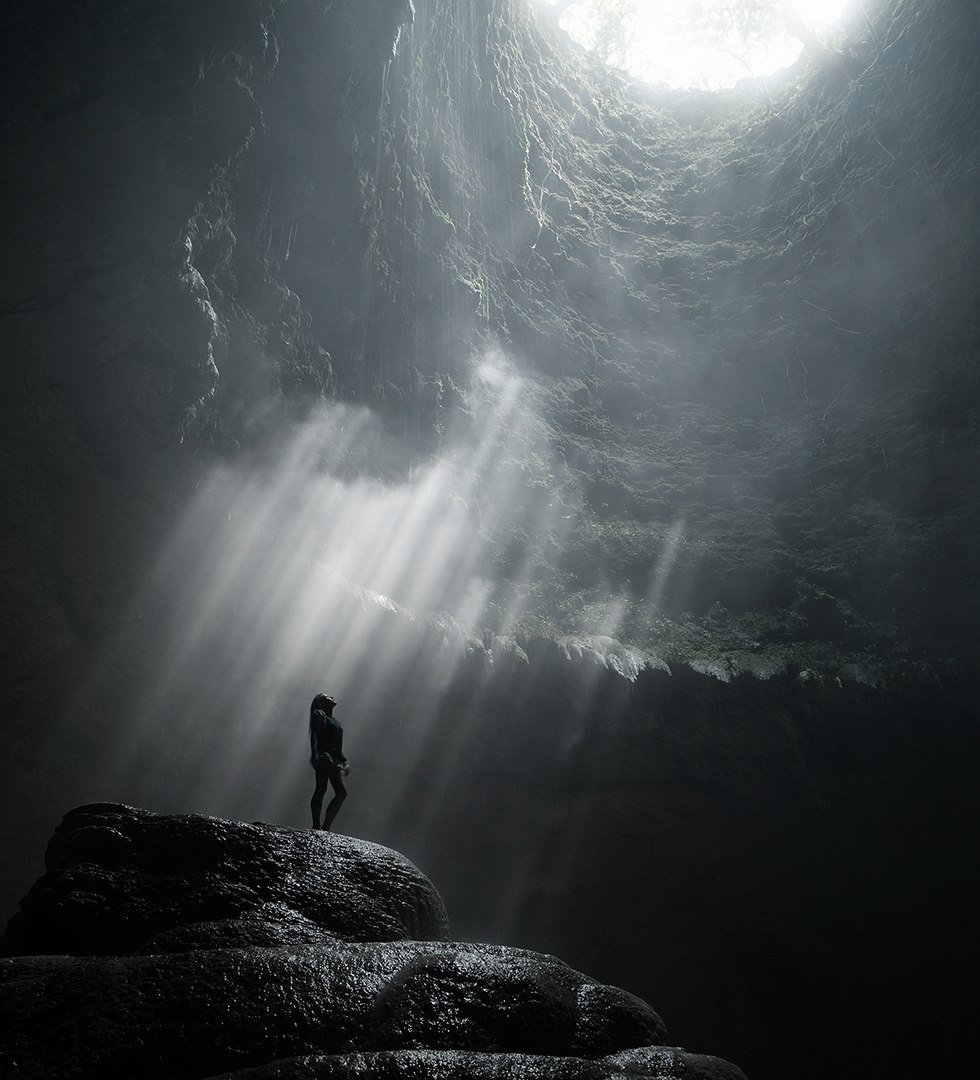 Jomblang cave in Java, Indonesia. - The photo, Caves, beauty