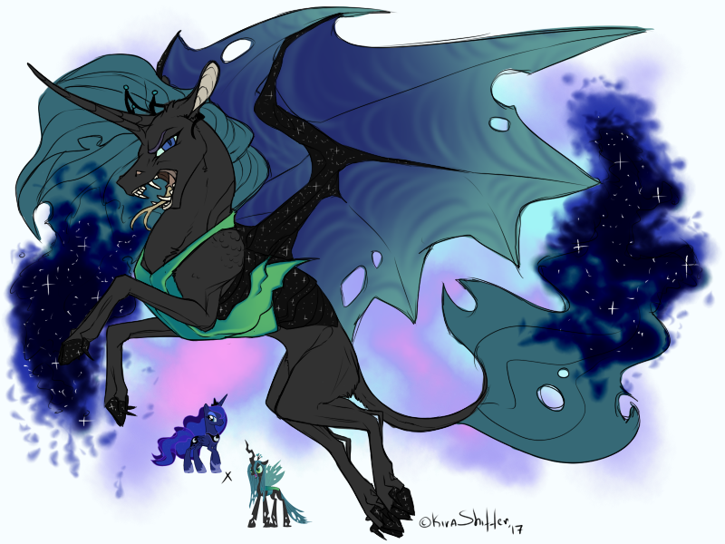 Chrysaluna? - My, My little pony, Queen chrysalis, Princess luna, 