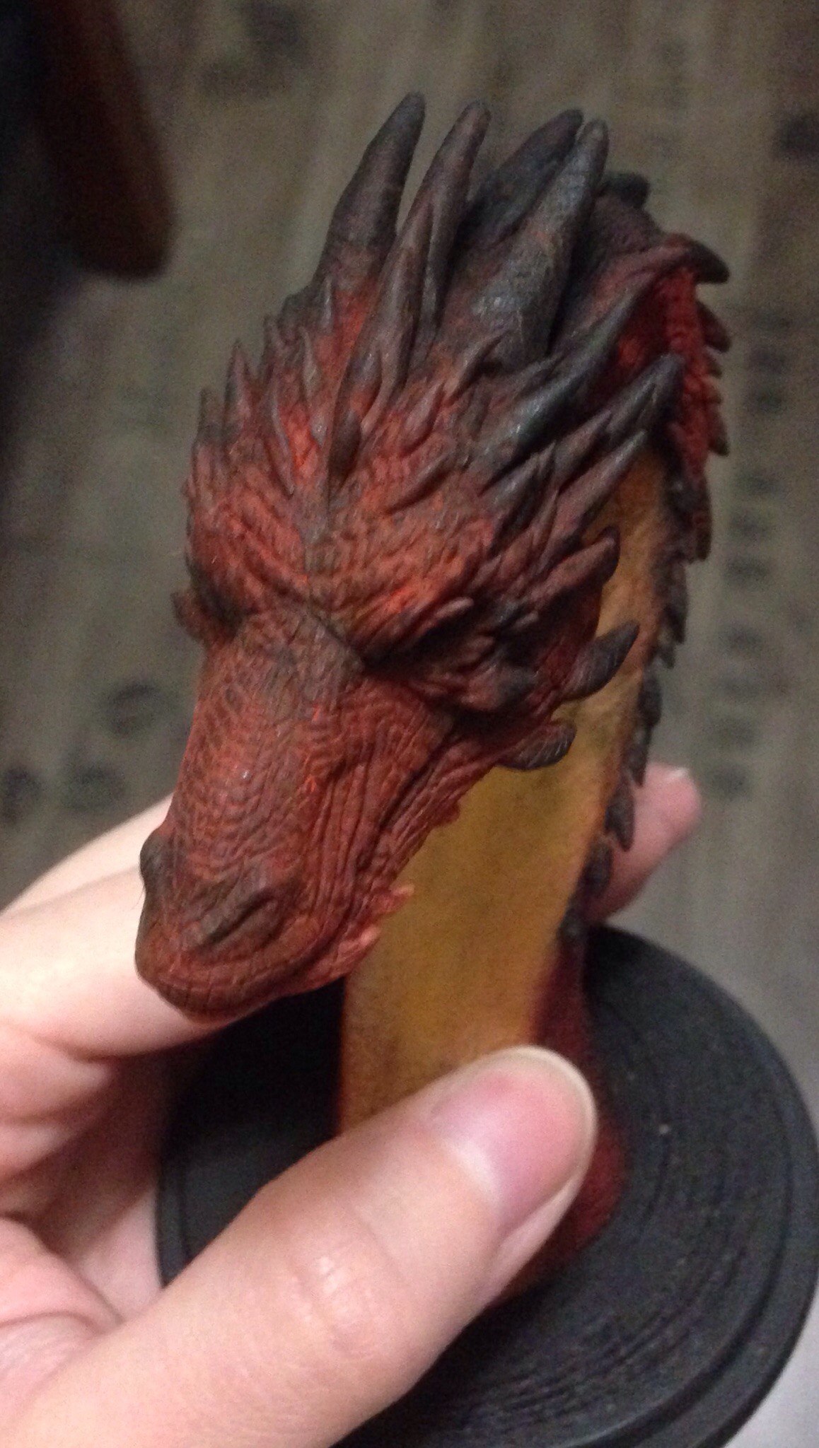 plastic dragon - My, The Dragon, Smaug, Polymer clay, Fimo, Statuette, Figurine, Figurines, Red Dragon, Longpost