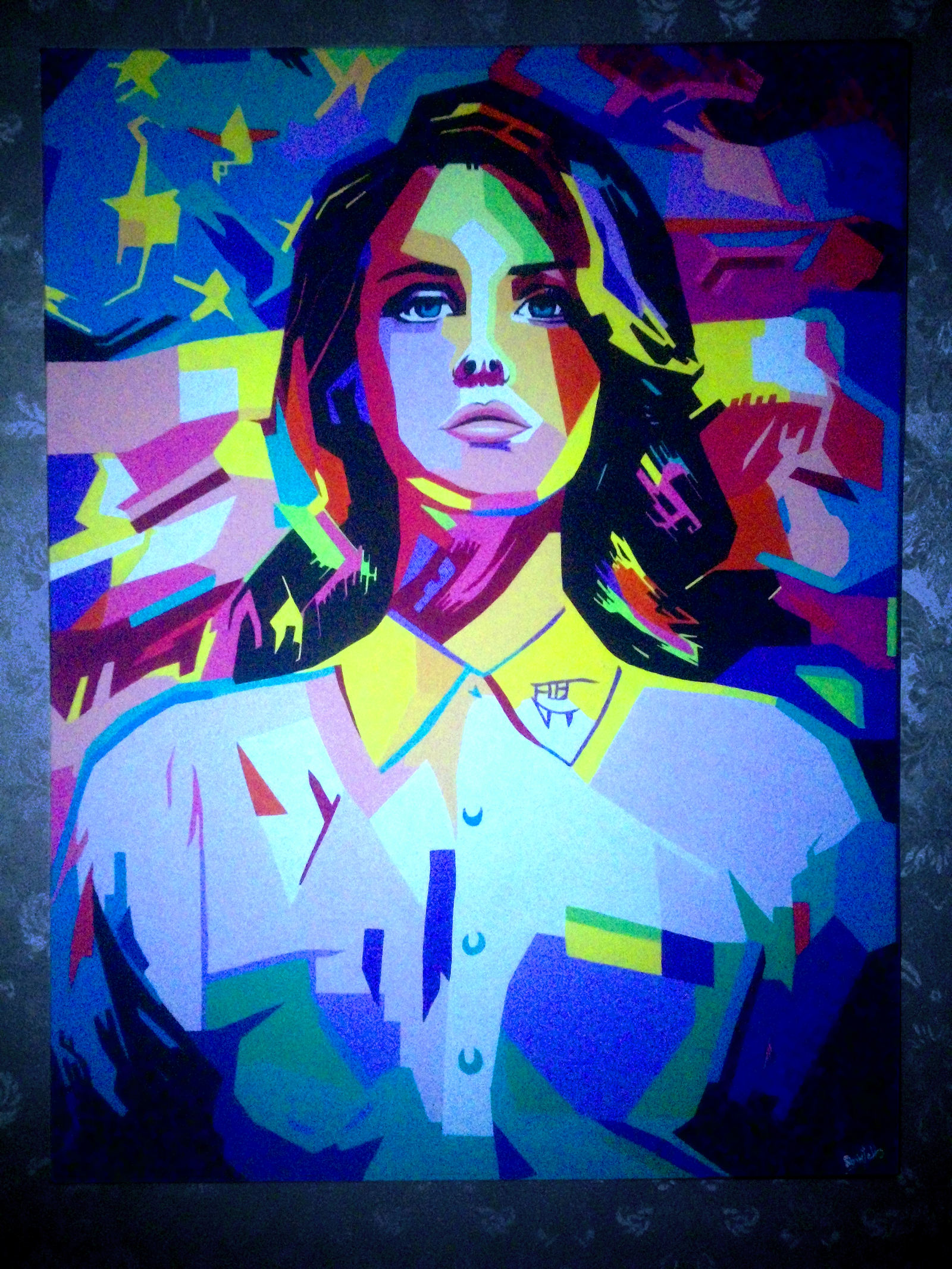 Lana Del Rey акрил, холст, 60x80см - Моё, Skrint4, Картина, Портрет, Длиннопост