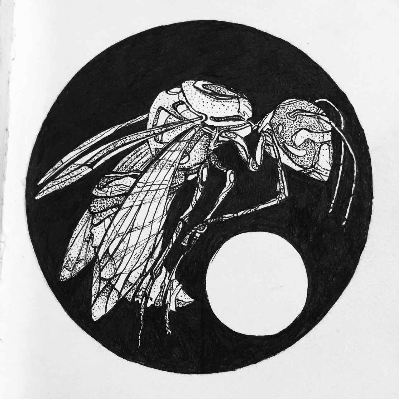 A little bee! - My, Drawing, Liner, Bees