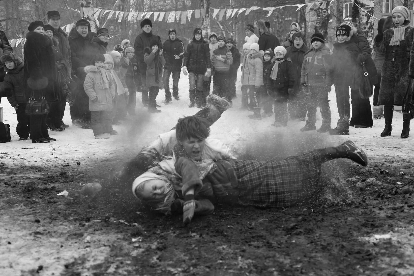 We jumped. - The photo, Maslenitsa, Bounce, Bonfire