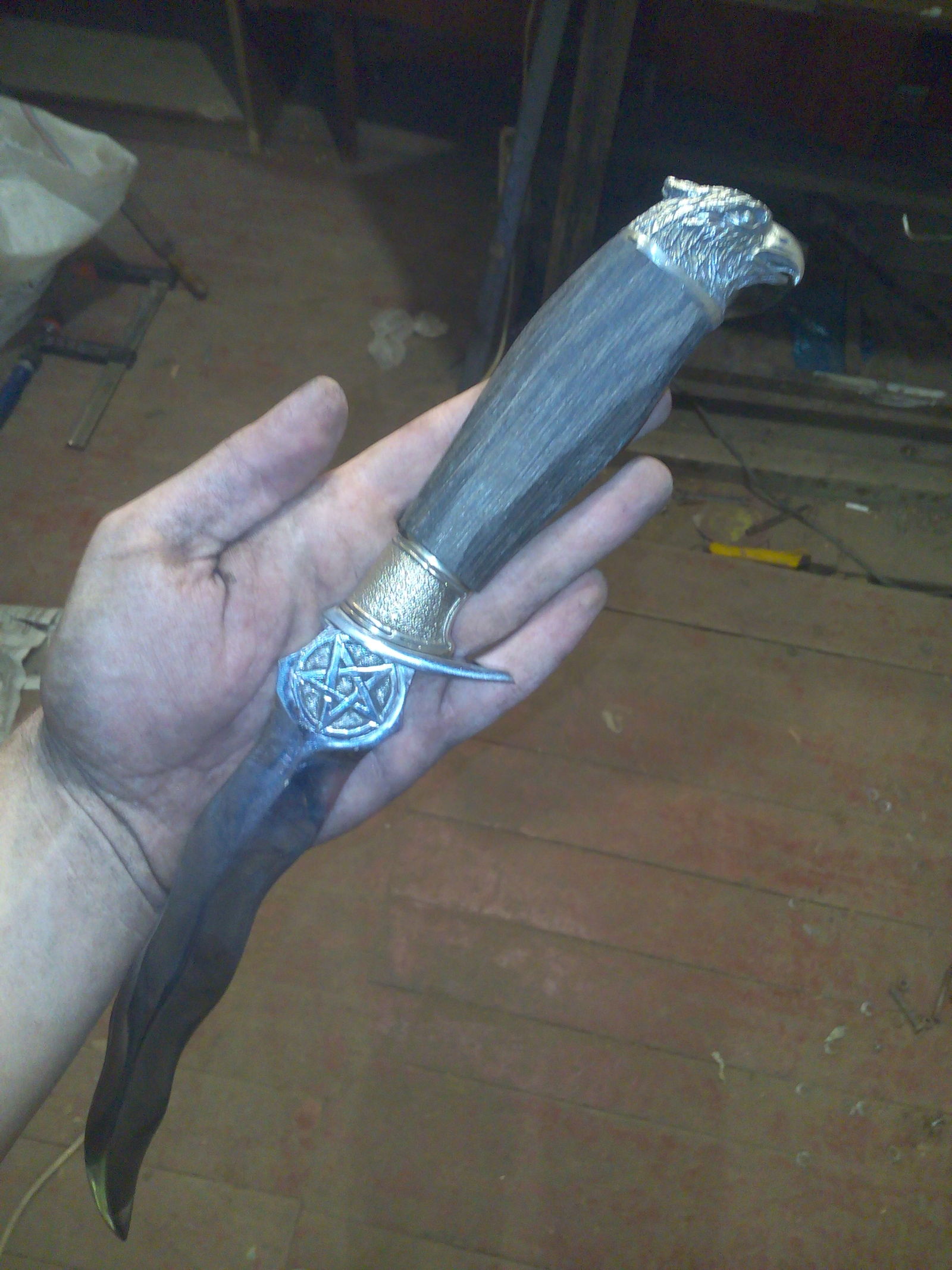 Knife Blood eagle - My, Knife, Handmade, Forging, Blacksmith, Longpost, Engraving