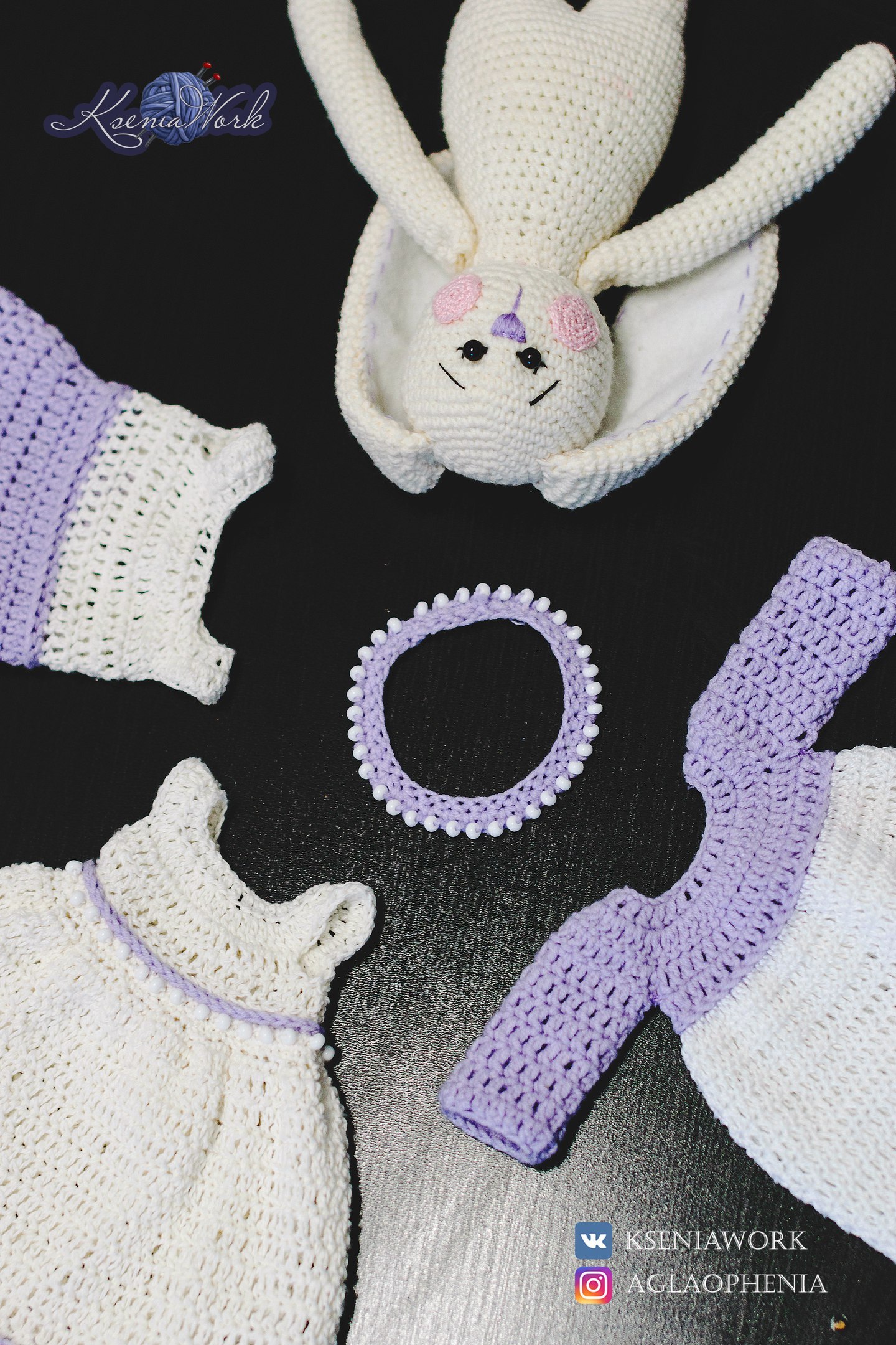 Bunny Lavender - My, Crochet, Amigurumi, , Milota, Handmade, Needlework, , Longpost