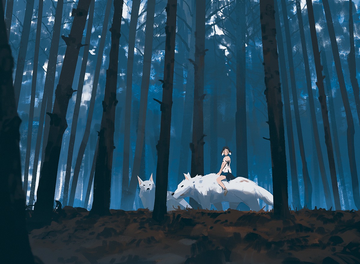 Mononoke hime - Anime art, Anime, Princess mononoke, , Snatti