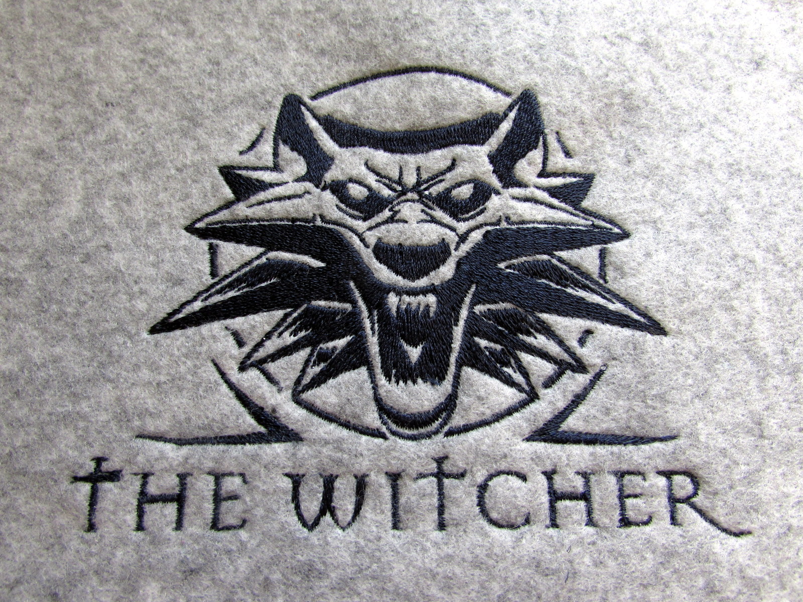 Logo The Witcher - My, Witcher, The Withcher, Stripe, Felt, Needlework, Embroidery, Computer embroidery, Longpost