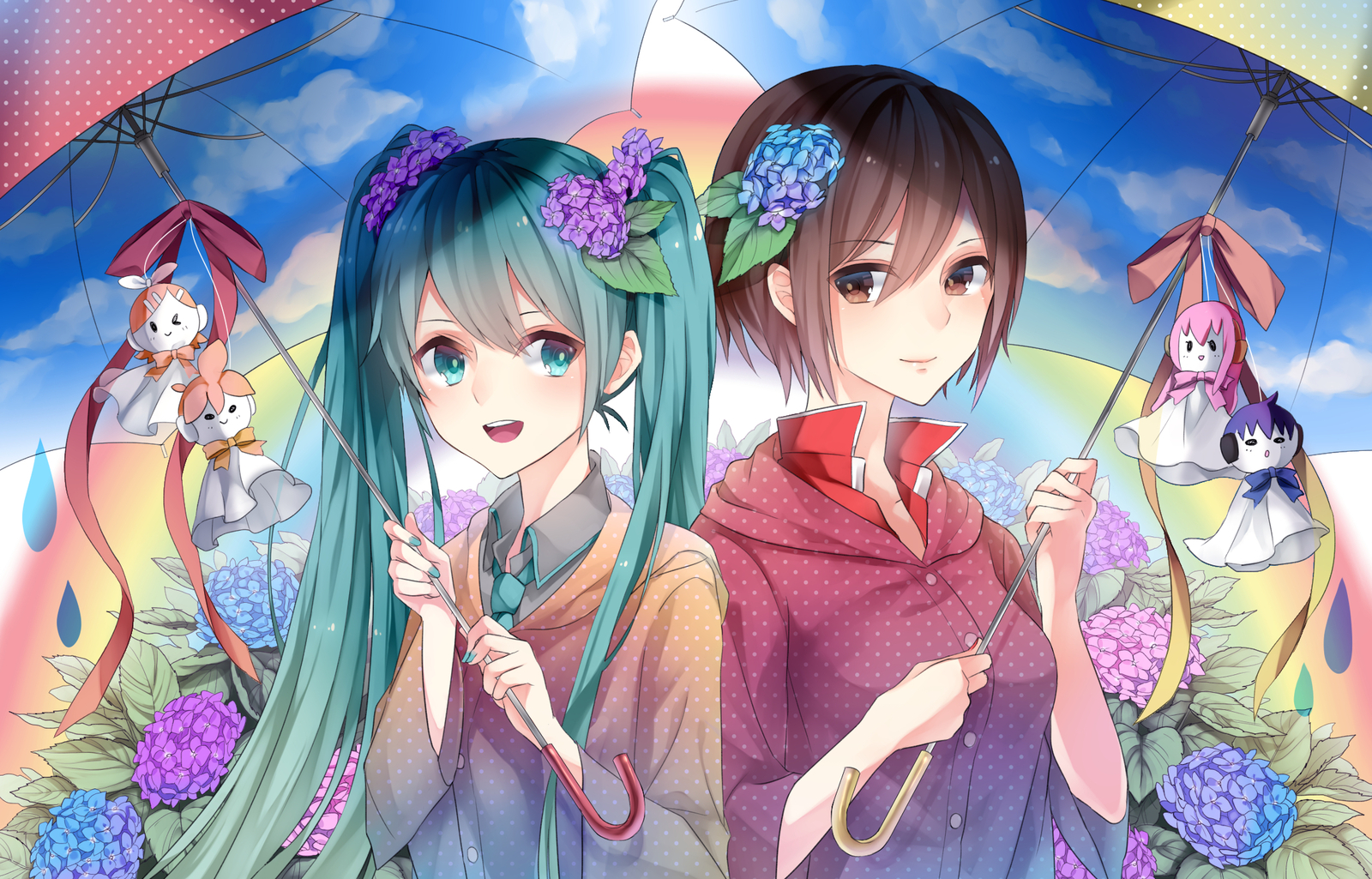 Vocaloids - Anime, Vocaloid, Hatsune Miku, Meiko, Anime art, Longpost