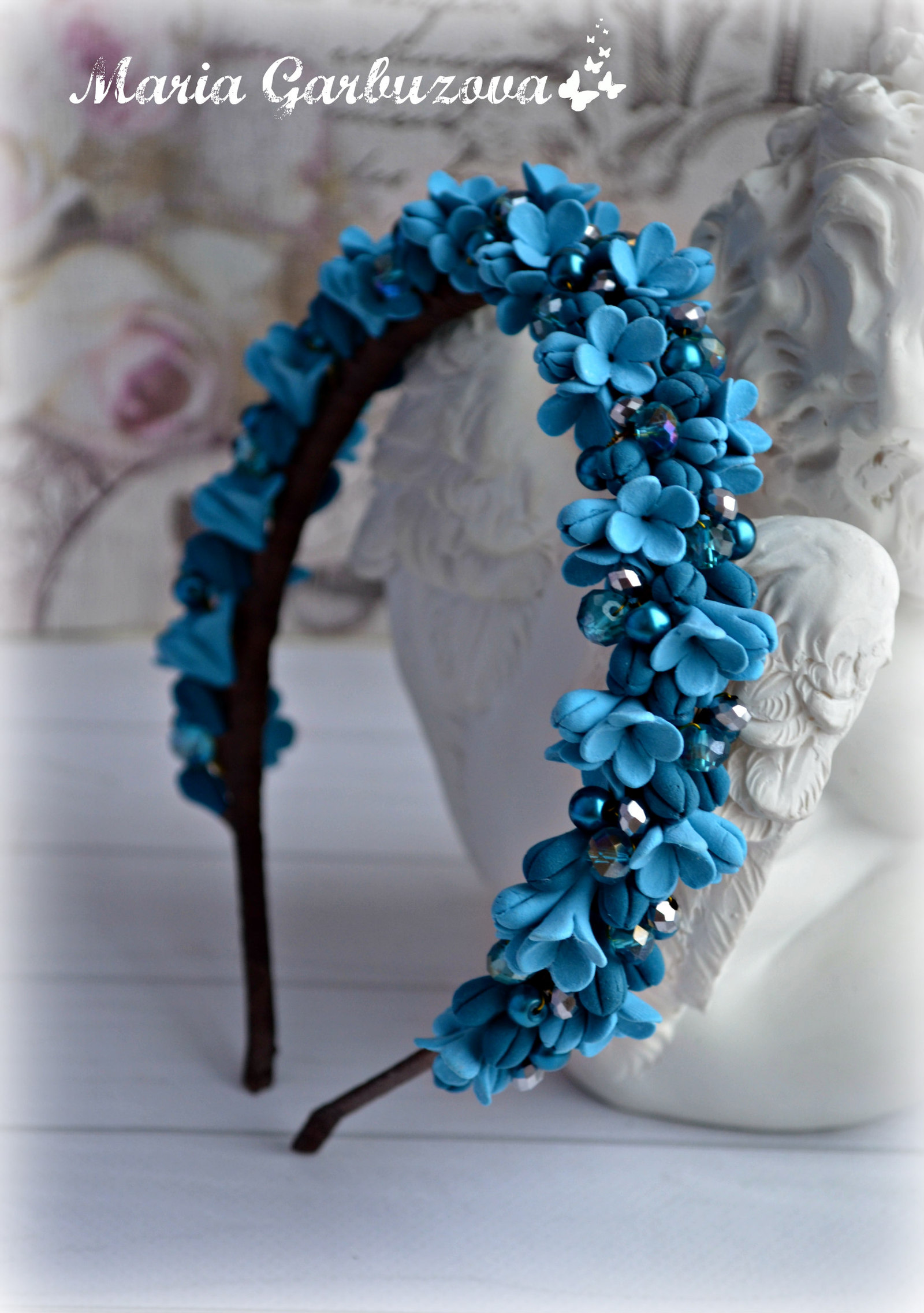 Headbands with handmade flowers made of polymer clay - My, Polymer clay, Polymer floristry, With your own hands, Longpost