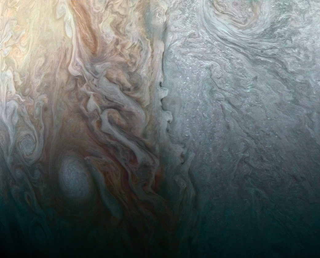 The Juno spacecraft took a picture of a giant vortex on Jupiter - NASA, Jupiter, The photo, Vortex, Giants, Space