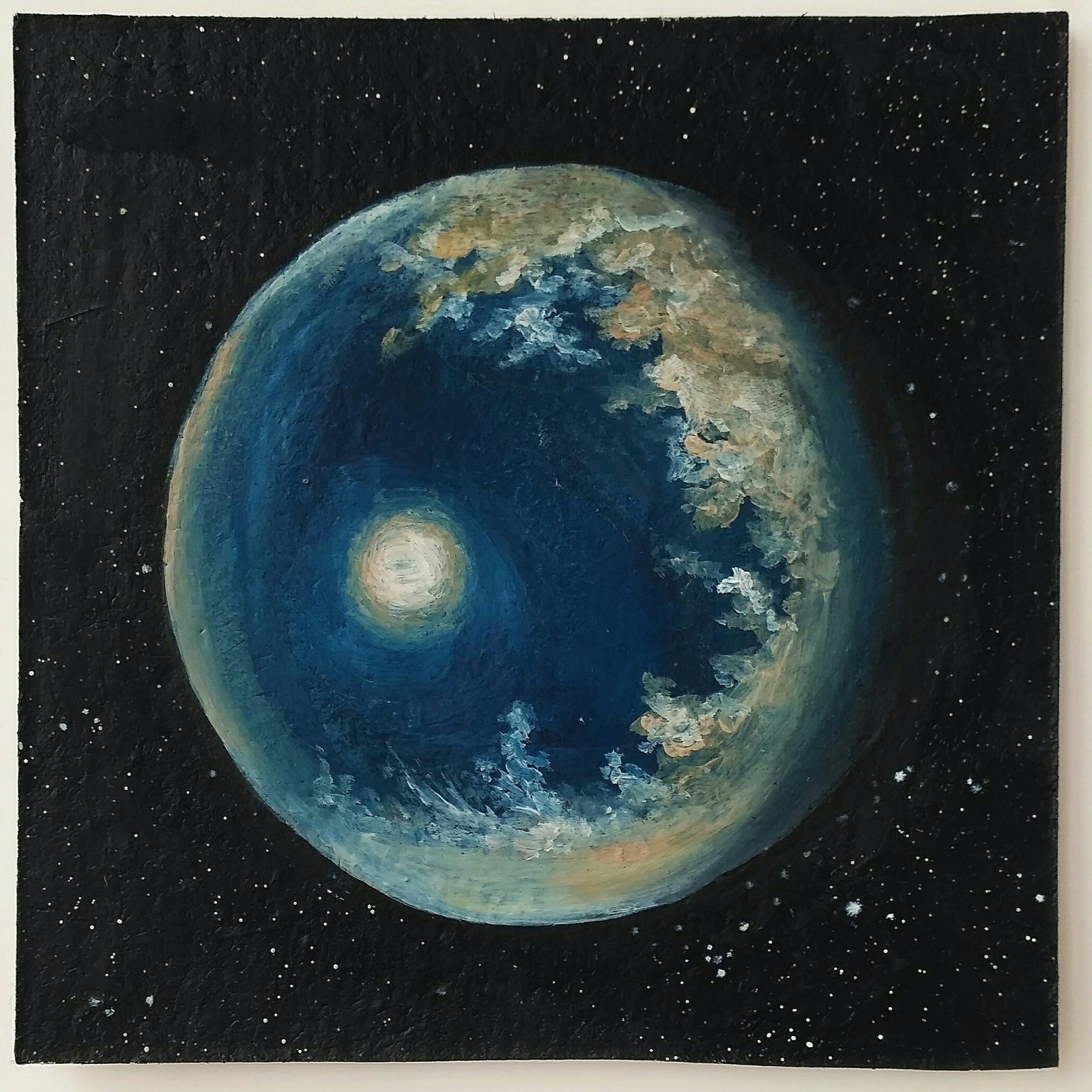 Trappist-1 exoplanets c: - My, Trappist-1, Katie Shapo, Space, Exoplanets, NASA, Oil painting, Longpost