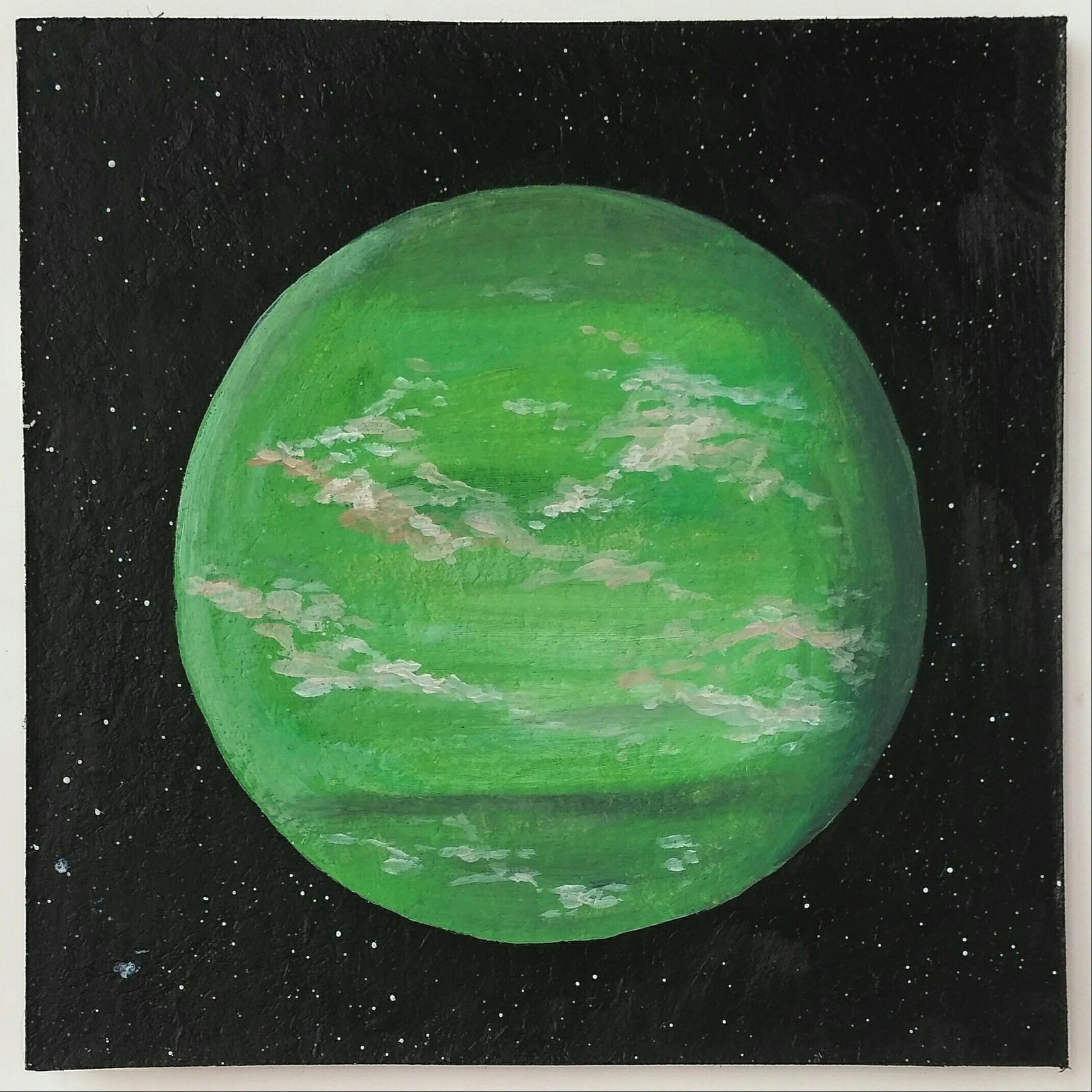 Trappist-1 exoplanets c: - My, Trappist-1, Katie Shapo, Space, Exoplanets, NASA, Oil painting, Longpost