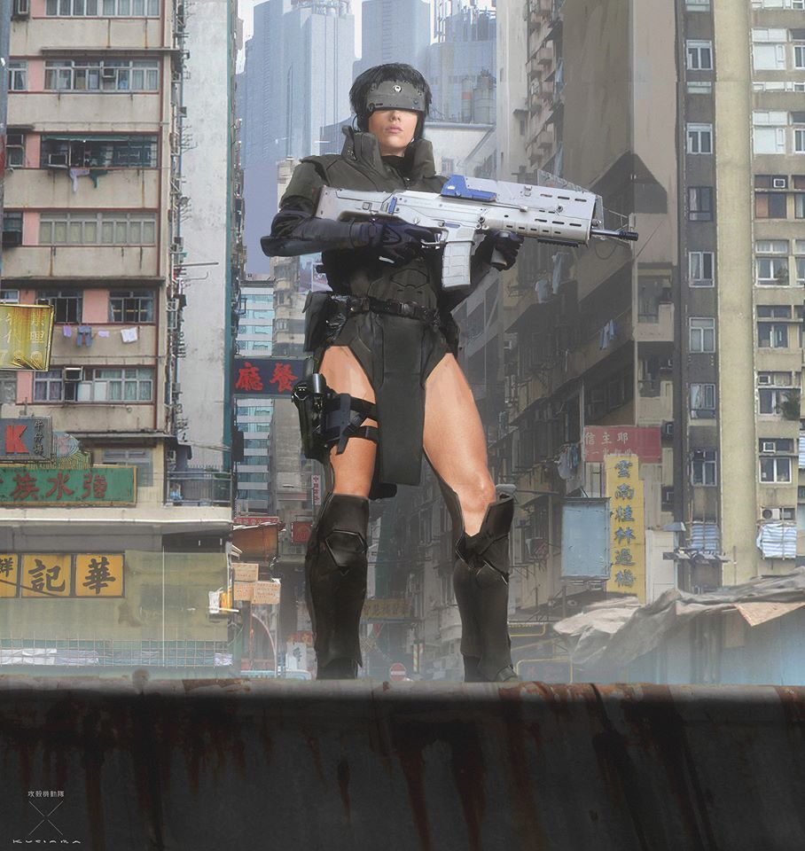 Concept art of the film Ghost in the Shell - Ghost in armor, Concept, Hollywood, Movie heroes, Fantasy, Longpost