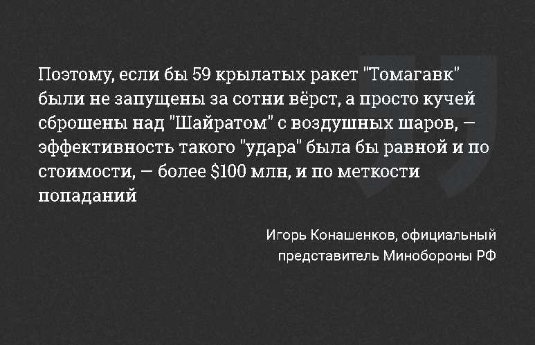 Russian Defense Ministry: US statements on the effectiveness of strikes in Syria are made for the public - Events, Politics, Ministry of Defence, Syria, Tomahawk, USA, Airstrike, Liferu, Longpost