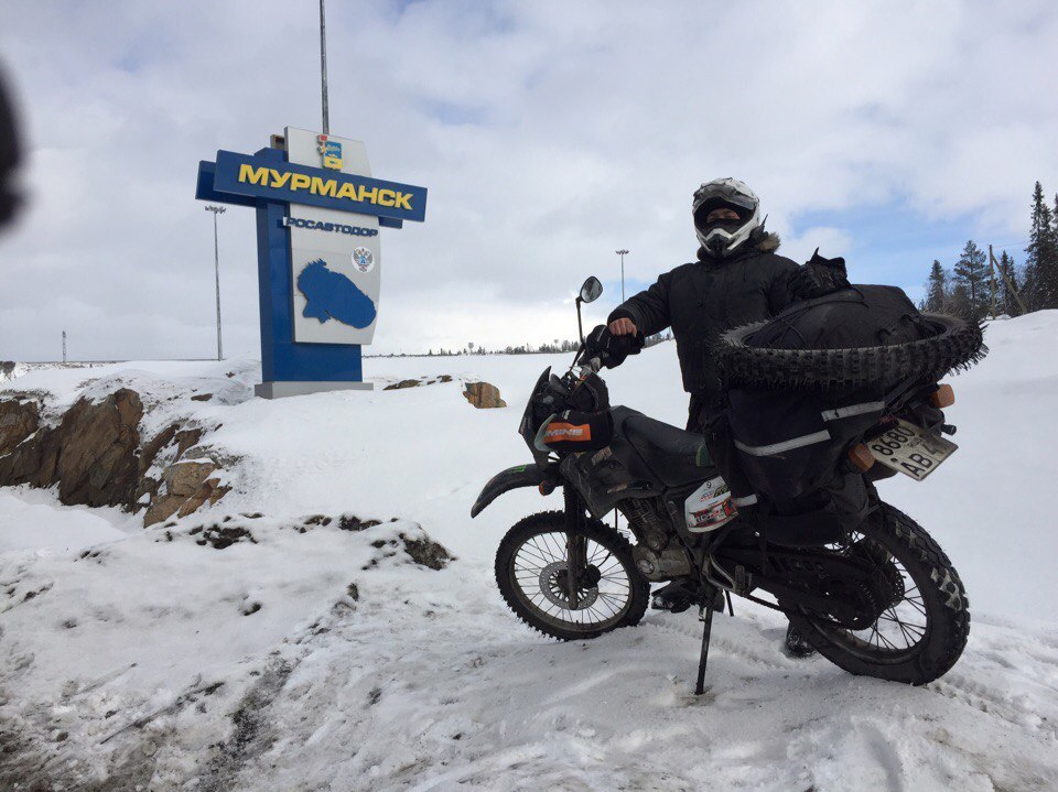 Arctic. Or how not to move your feet when the wheels don't move. Part 1 - My, Moto, Arctic Circle, Travels, Winter, Lifan, Murmansk, Longpost