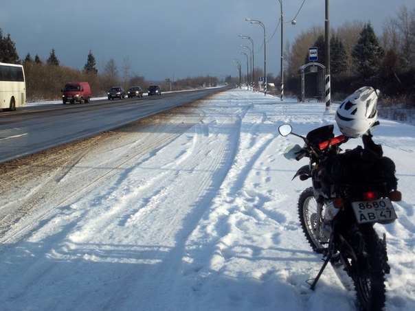 Arctic. Or how not to move your feet when the wheels don't move. Part 1 - My, Moto, Arctic Circle, Travels, Winter, Lifan, Murmansk, Longpost