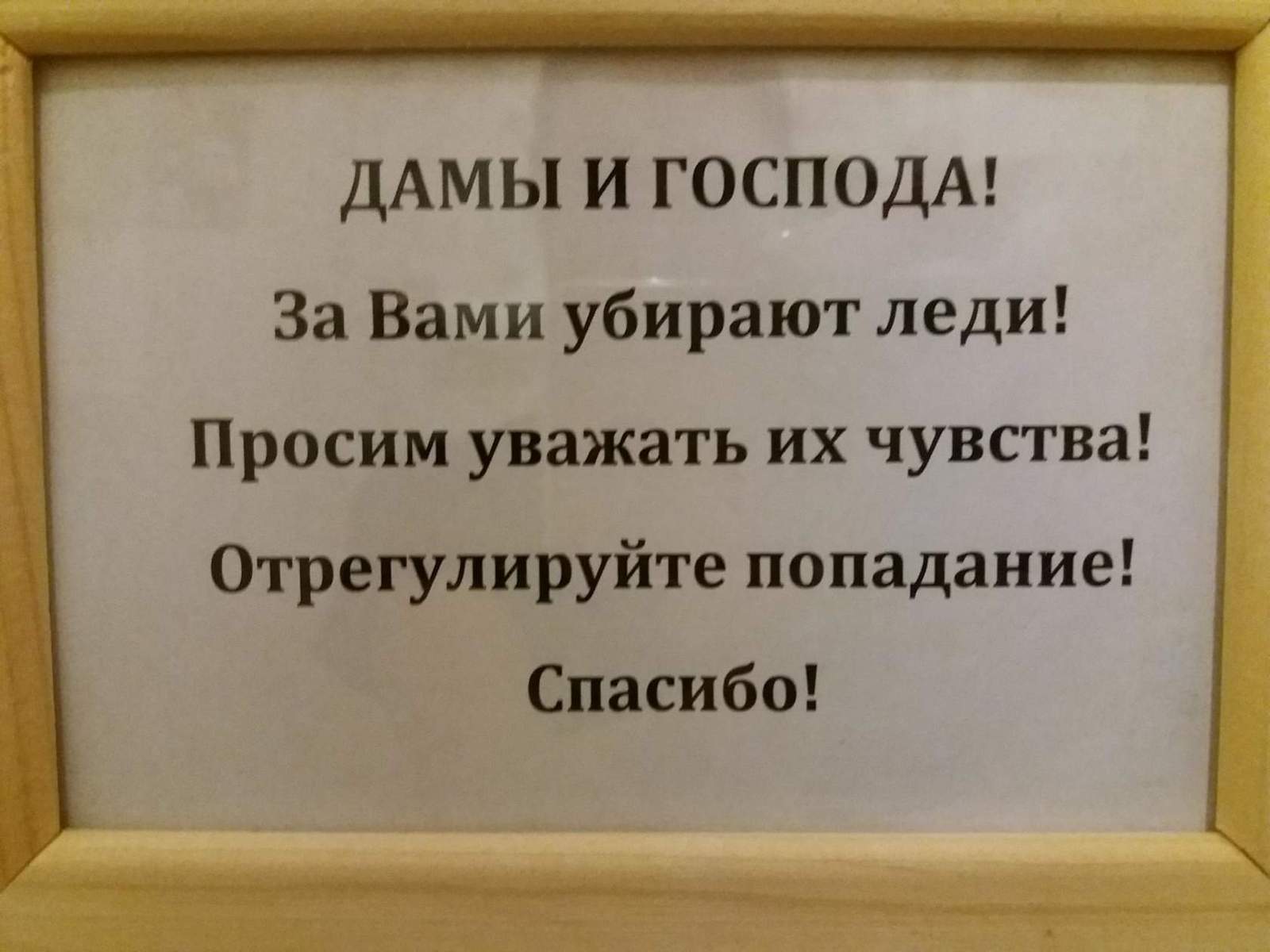 Объявление в туалетной комнате ресторана  Озеро сновидений. - Моё, Объявление, Туалет, Фотография