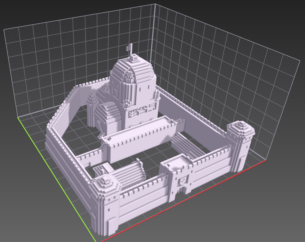 Воксельный замок - Моё, Magicavoxel, Voxelart, Замок, Первый пост, Длиннопост