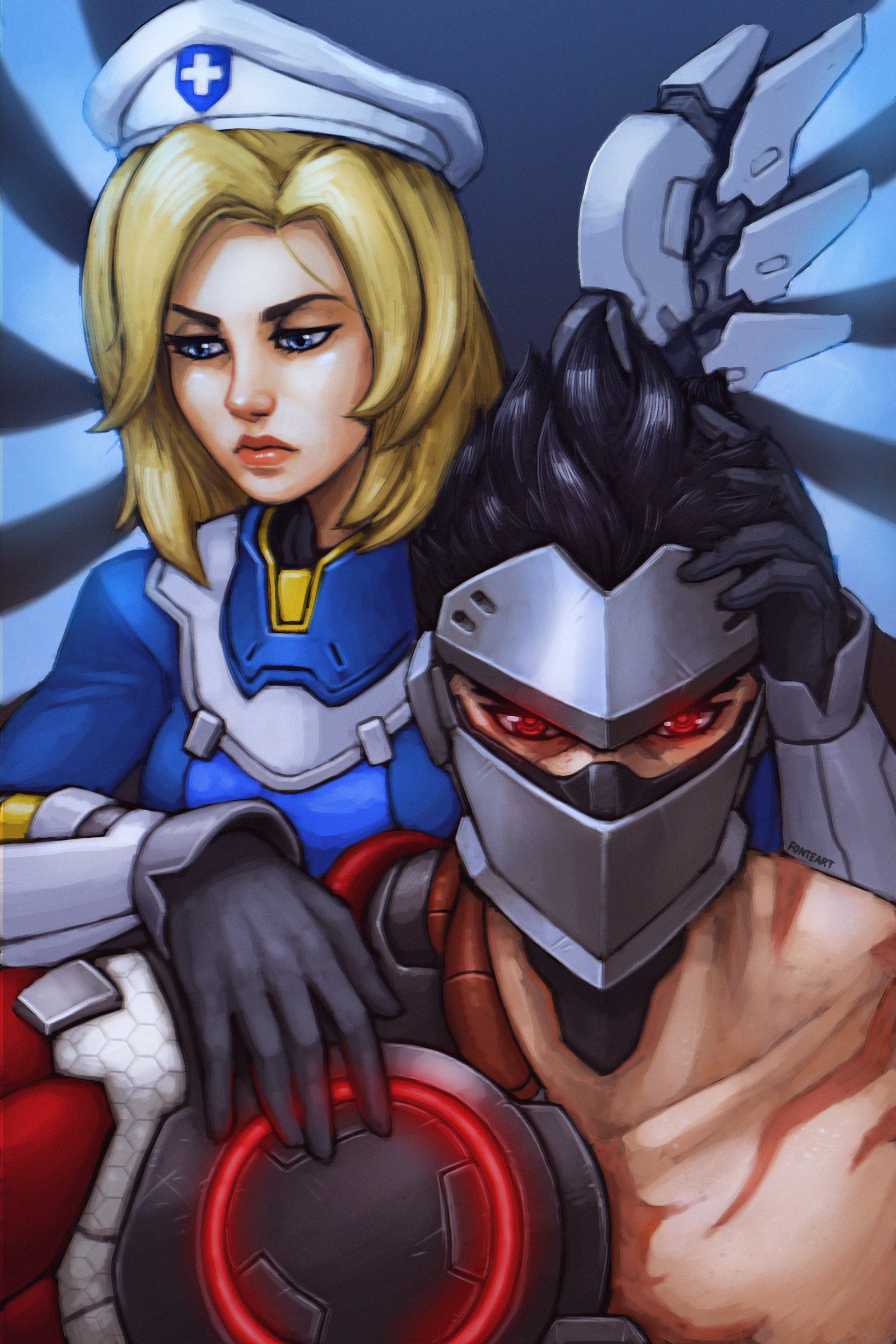 Overwatch arts - Overwatch, Reinhardt, Soldier 76, Zenyatta, Dva, Genji, Art, Longpost, Mercy