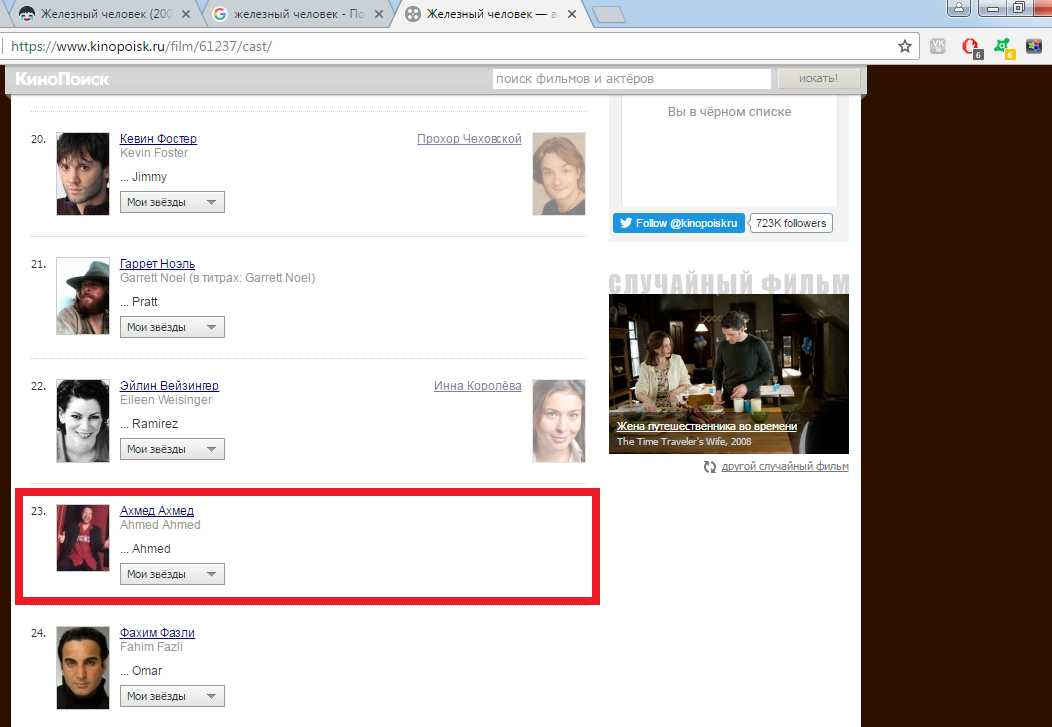 Climbed on Kinopoisk to see the actors who played in Iron Man - iron Man, Kinopoisk, Actors and actresses, KinoPoisk website
