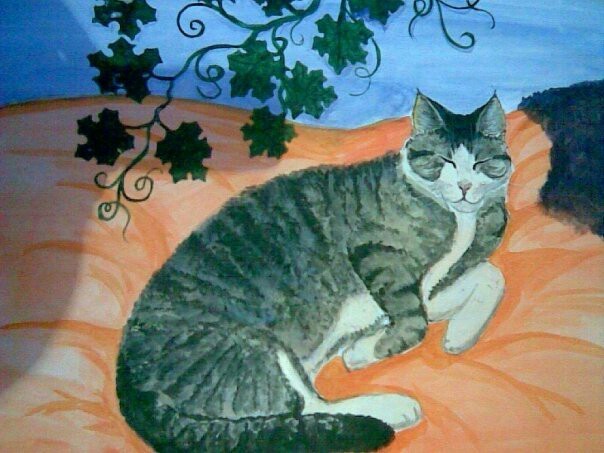 Drawn 10 years ago :) Watercolor, A3 paper - My, Watercolor, Painting, cat, Art, Hobby