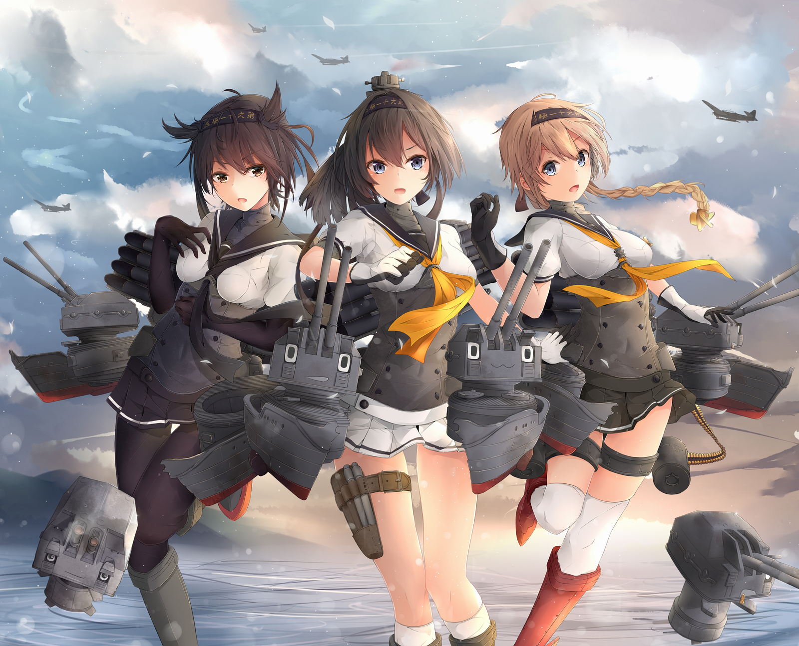 Akizuki Class Destroyers - Kantai collection, Anime art, Kanmusu, Akizuki, Hatsuzuki, Teruzuki