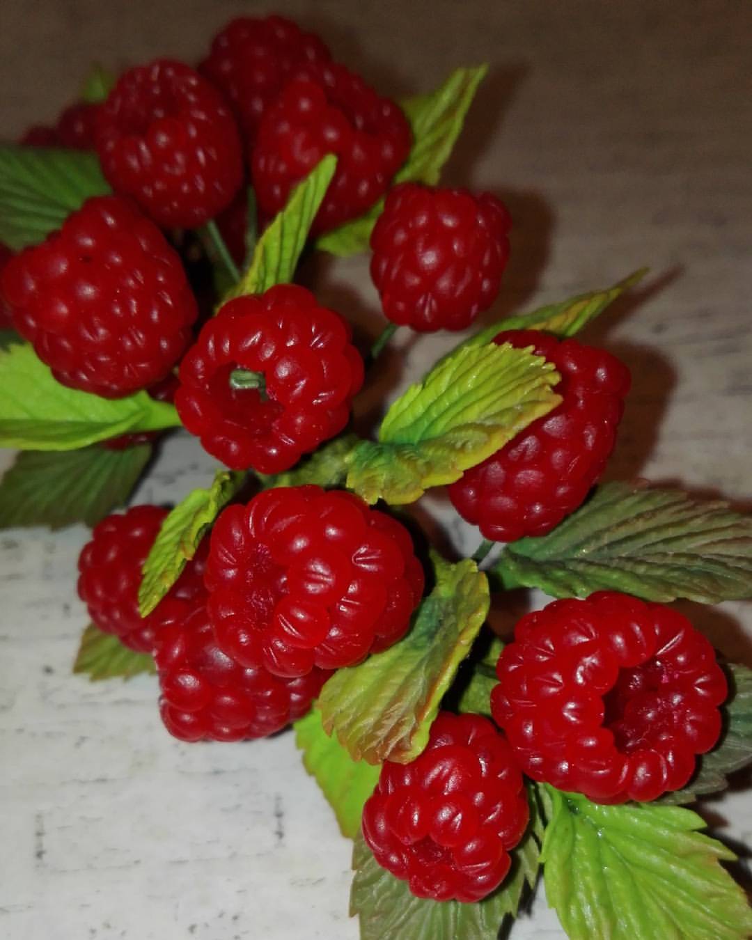 Hair clip with raspberries made of polymer clay, all berries are made entirely by hand) - My, Polymer clay, Hobby, Handmade, Raspberries, Decoration, , Needlework without process