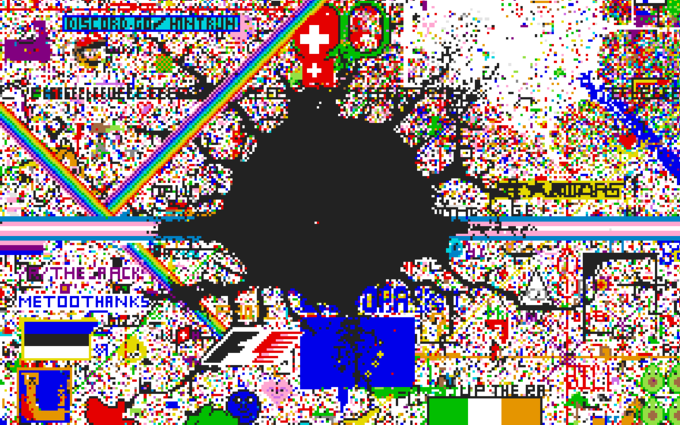 Это нарисовали 200 000 человек за 72 часа - Reddit, Pixel Art, Эксперимент, Гифка, Длиннопост