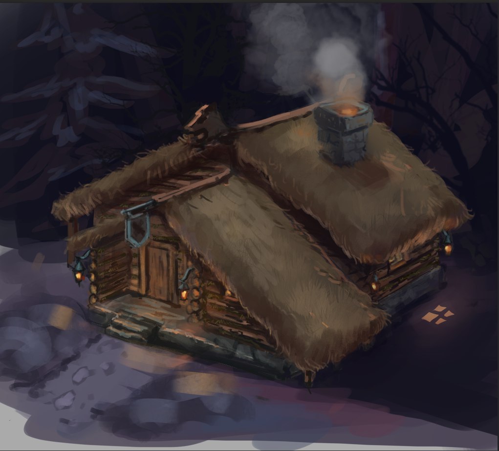 Night is coming - briefly about how the Residential Hut was made - My, Game development, Unity, Инди, Drawing, Games, Gamedev, Indie, Longpost