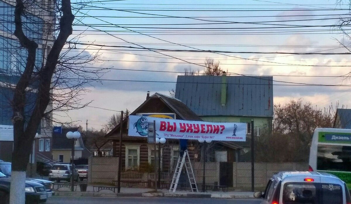 Did you freak out? - Advertising, Banner, Bryansk, Cafe, Ear