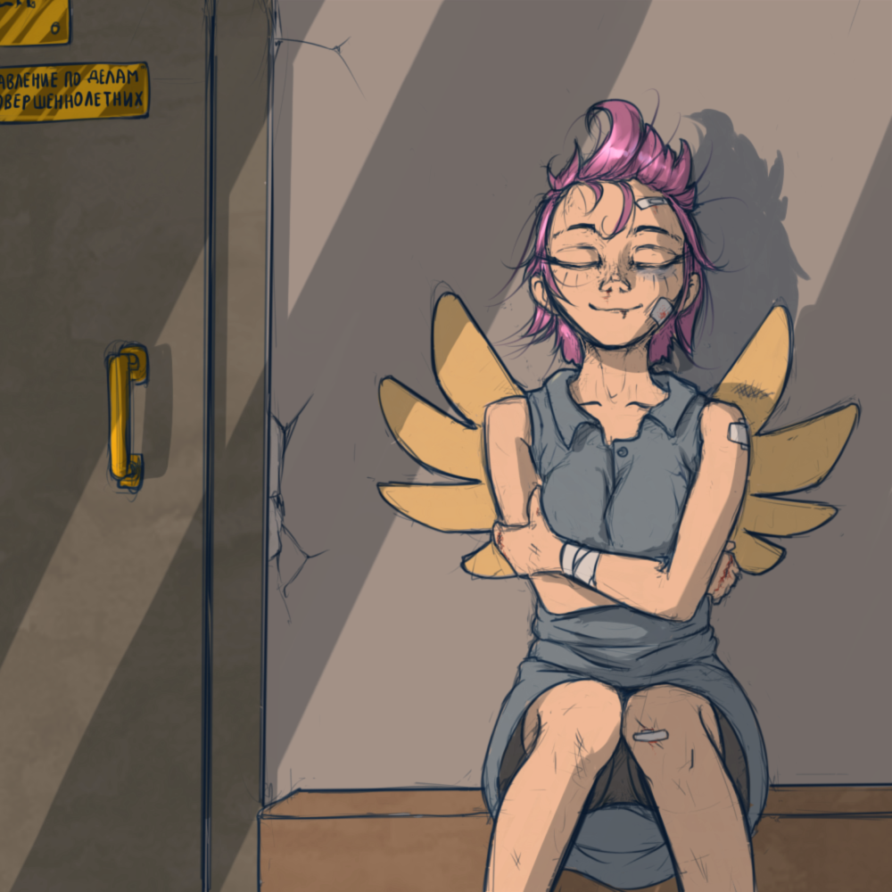 Totally worth it - Drawing, My, Madhotaru, Scootaloo, Humanization