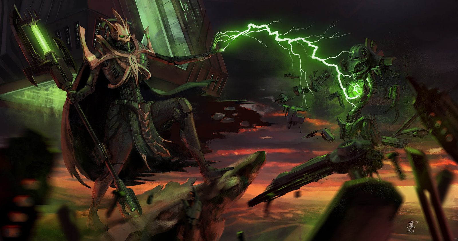 internecine strife - Necrons, Warhammer 40k, Wh Art