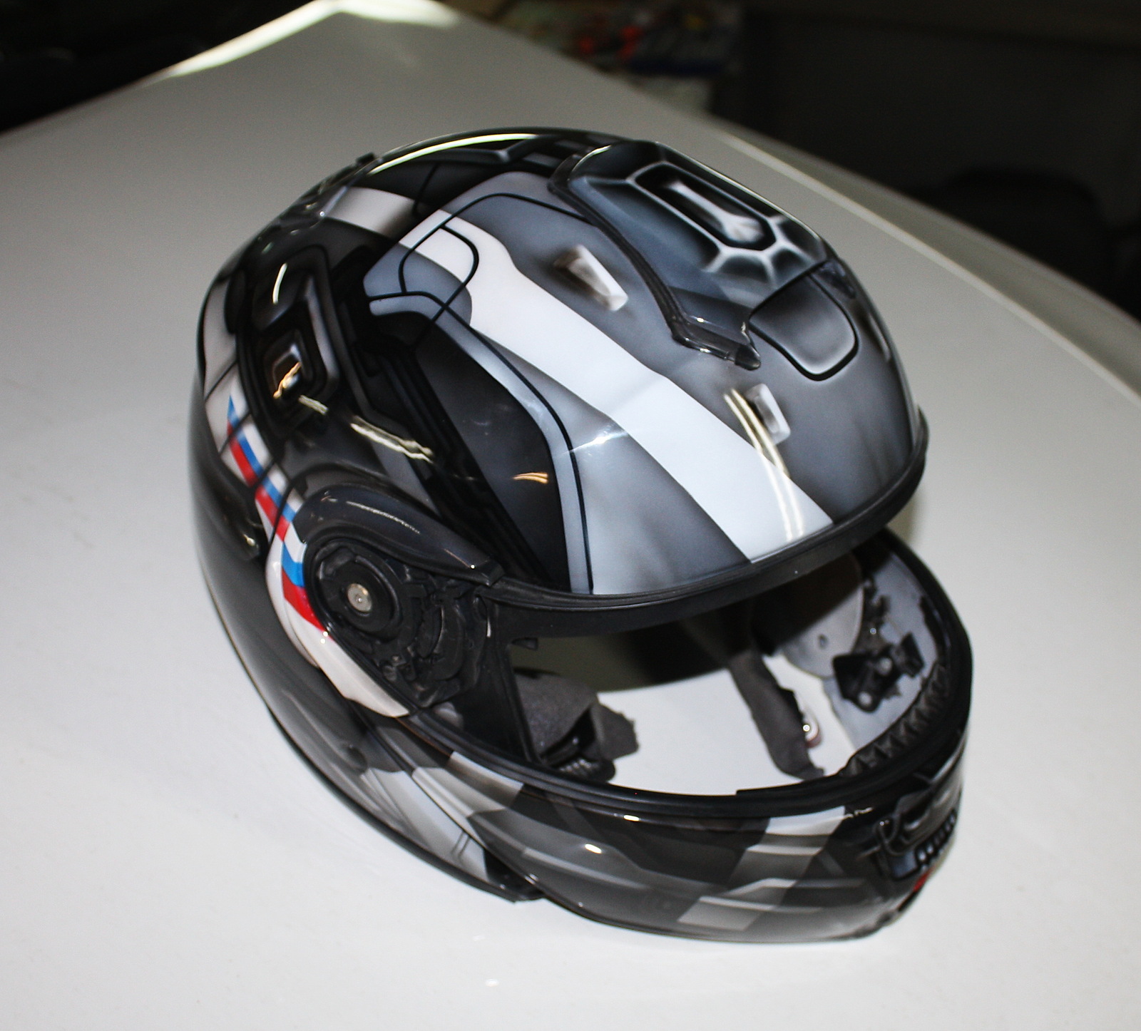 Shoei helmet in techno theme - My, Airbrushing, Helmet, Airbrushing on the helmet, , Shoei, Tyumen, Longpost