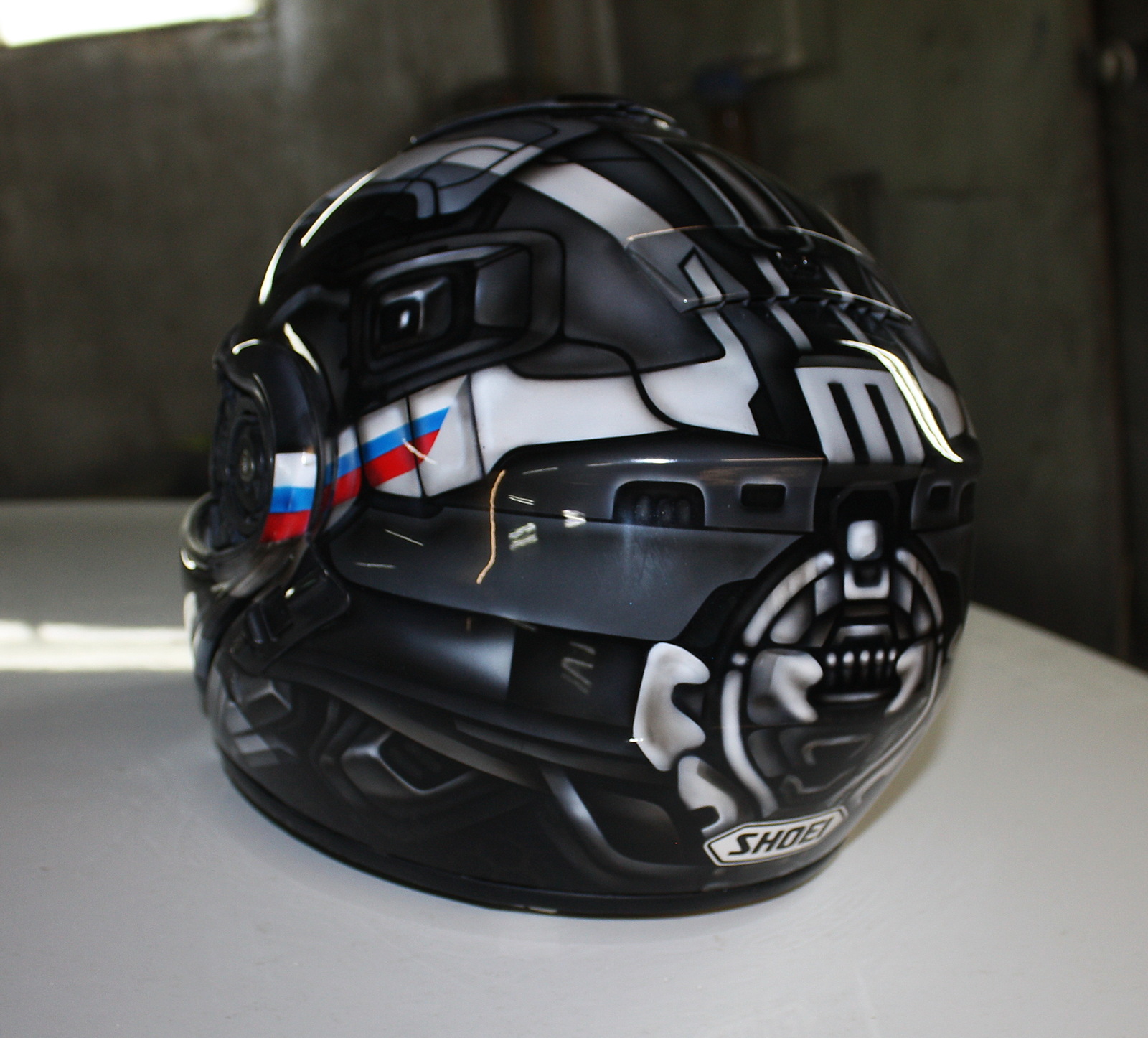 Shoei helmet in techno theme - My, Airbrushing, Helmet, Airbrushing on the helmet, , Shoei, Tyumen, Longpost