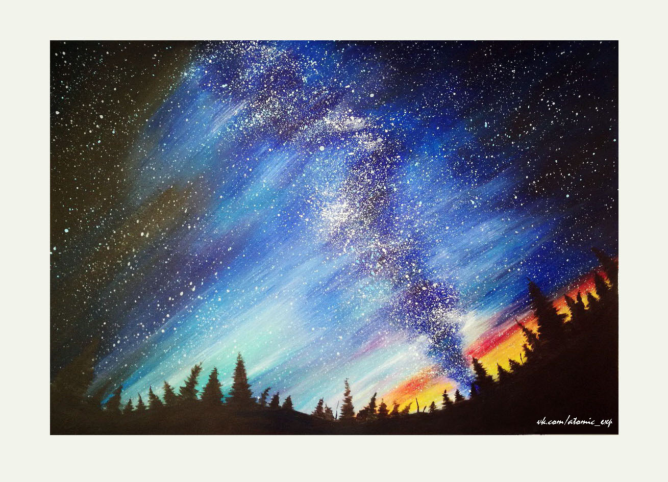 Milky Way - My, First post, Acrylic