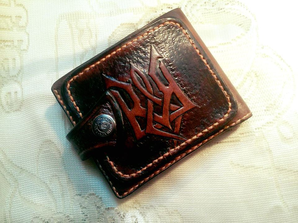 Wallet Kozak - My, Wallet, Leather, Embossing on leather, Cossacks, Handmade, Longpost