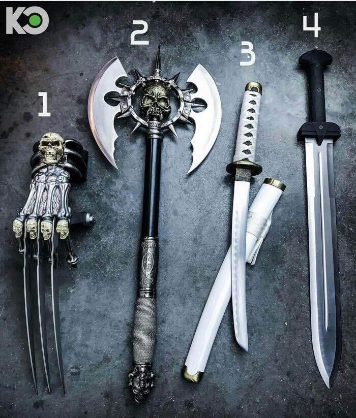 What suits you best 1,2,3,4, for the zombie apocalypse - Zombie, Weapon, Choice