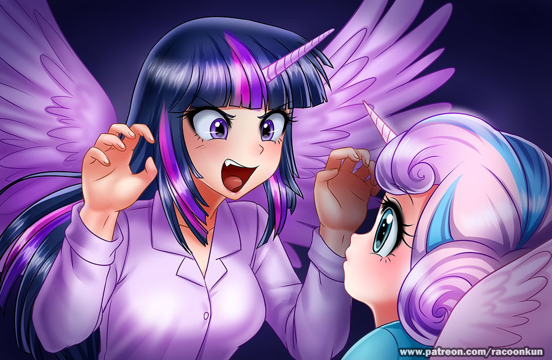 Grrr Twi - My Little Pony, Twilight sparkle, Flurry Heart, Racoonkun, Хуманизация, MLP Season 7, Спойлер