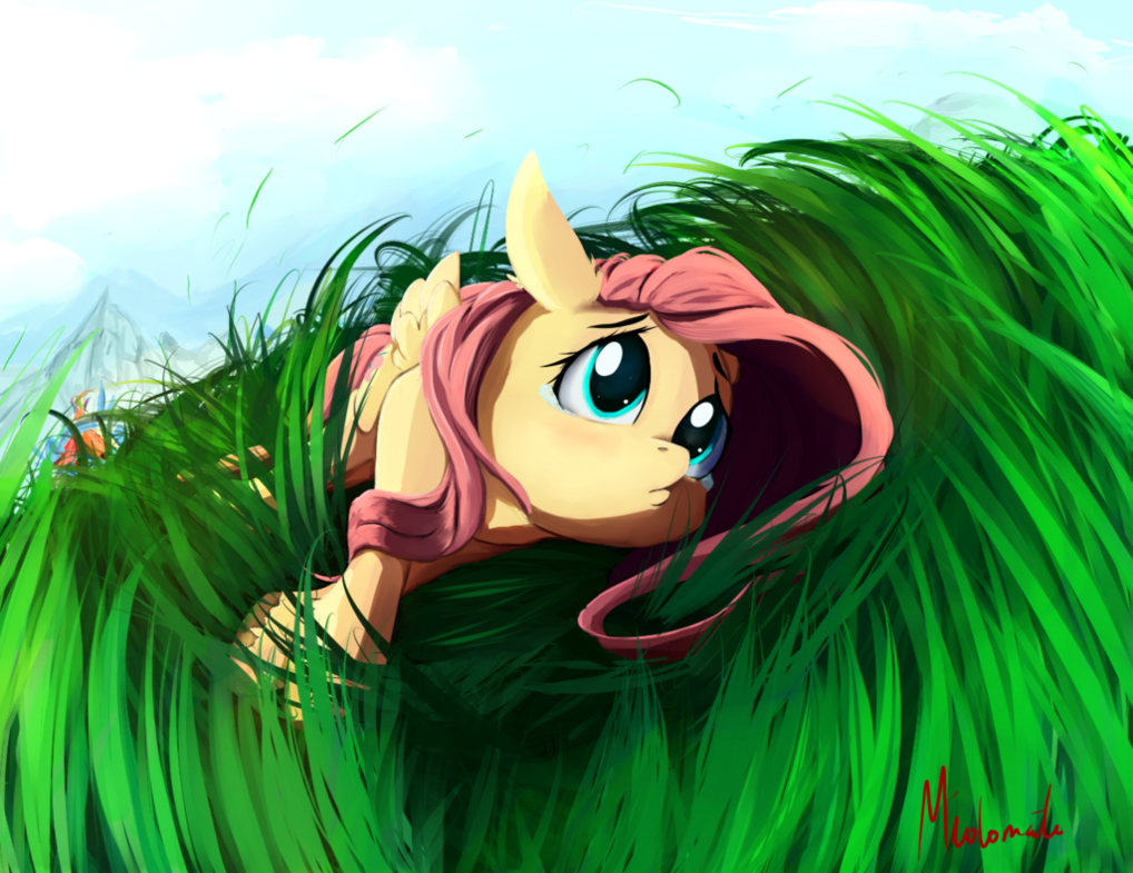 Lonely - My Little Pony, PonyArt, Fluttershy, Rainbow Dash