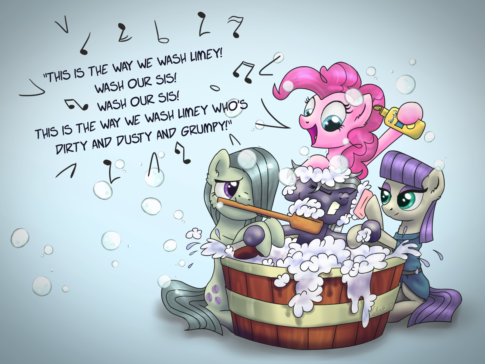 Моем злобную стерву. - My Little Pony, Pinkie Pie, Marble Pie, Limestone Pie, Maud Pie